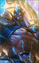 Aldous wearing the Realm Watcher skin, in-game portrait