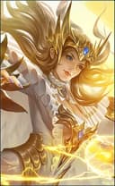 Alice wearing the Divine Owl skin, in-game portrait