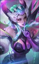 Alice wearing the Darknet Temptress skin, in-game portrait
