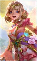 Angela wearing the Floral Elf skin, in-game portrait