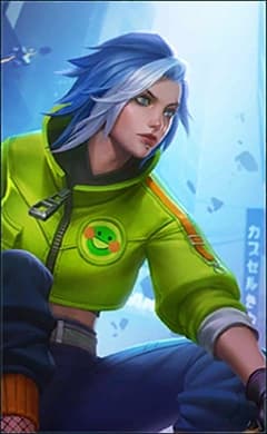 Benedetta wearing the Street Thrasher skin, in-game portrait