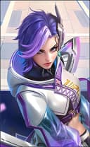 Benedetta wearing the Quantum Edge skin, in-game portrait