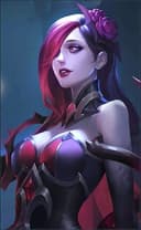 Carmilla wearing the Wisteria Countess skin, in-game portrait
