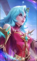 Carmilla wearing the Astral Arcana skin, in-game portrait