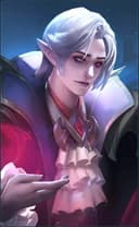 Cecilion wearing the Wisteria Count skin, in-game portrait