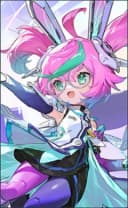 Chang'e wearing the Tech Tensai skin, in-game portrait