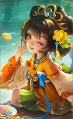 Chang'e wearing the Golden Osmanthus skin, in-game portrait