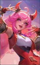 Cici wearing the Whimsical Carnival skin, in-game portrait