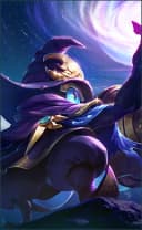 Cyclops wearing the Starsoul Magician skin, in-game portrait