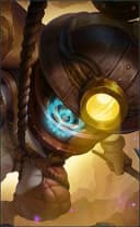 Cyclops wearing the Super Adventurer skin, in-game portrait