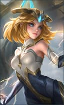 Edith wearing the Ancient Guard skin, in-game portrait