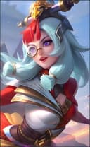 Edith wearing the Red Bastion skin, in-game portrait