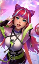 Esmeralda wearing the Astral Muse skin, in-game portrait