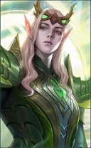 Estes wearing the Rattan Dragon skin, in-game portrait