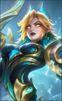 Eudora wearing the Emerald Enchantress skin, in-game portrait