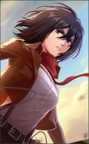 Fanny wearing the Mikasa skin, in-game portrait