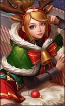 Fanny wearing the Christmas Carnival skin, in-game portrait