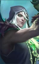 Faramis wearing the Soul Binder skin, in-game portrait
