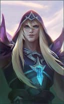 Faramis wearing the Dark Necro skin, in-game portrait