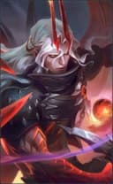 Faramis wearing the Infernal Magister skin, in-game portrait