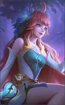 Floryn wearing the The Budding Hope skin, in-game portrait