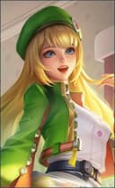 Floryn wearing the Paw Power skin, in-game portrait