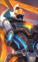 Gatotkaca wearing the Sentinel skin, in-game portrait