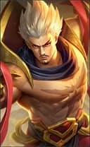 Gatotkaca wearing the Spark skin, in-game portrait