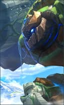 Grock wearing the Fortress Titan skin, in-game portrait