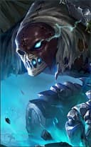 Grock wearing the Grave Guardian skin, in-game portrait