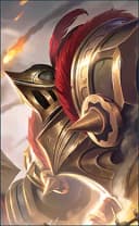 Grock wearing the Castle Guard skin, in-game portrait