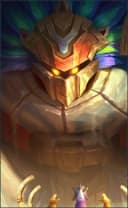 Grock wearing the Ancient Golem skin, in-game portrait