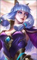 Guinevere wearing the Amethyst Dance skin, in-game portrait