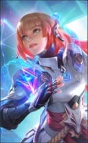 Guinevere wearing the Psion of Tomorrow skin, in-game portrait