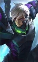 Gusion wearing the V.E.N.O.M. Emperor Scorpion skin, in-game portrait