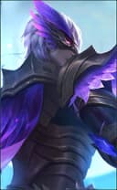 Gusion wearing the Night Owl skin, in-game portrait