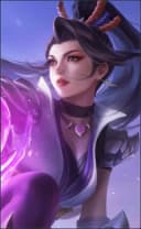 Hanabi wearing the Resplendent Iris skin, in-game portrait