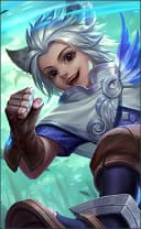 Harith wearing the Time Traveler skin, in-game portrait