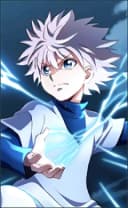 Harith wearing the Killua skin, in-game portrait