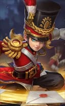 Harley wearing the Royal Magister skin, in-game portrait
