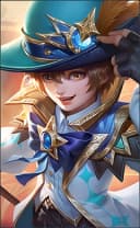 Harley wearing the Star Magician skin, in-game portrait