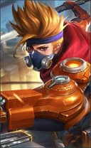 Hayabusa wearing the Spacetime Shadow skin, in-game portrait