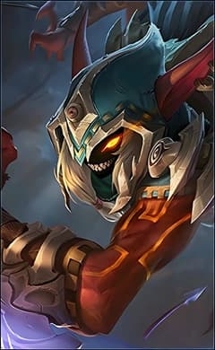 Helcurt wearing the Exoracial Executer skin, in-game portrait