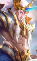 Hylos wearing the Grand Warden skin, in-game portrait