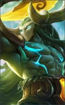 Hylos wearing the Jungle Watcher skin, in-game portrait