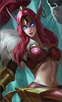 Irithel wearing the Jungle Heart skin, in-game portrait