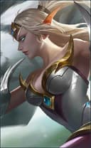 Irithel wearing the Silver Cyclone skin, in-game portrait