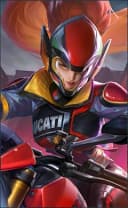Irithel wearing the Monster SP Rider skin, in-game portrait
