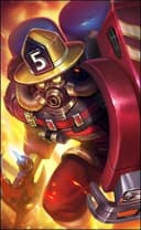 Johnson wearing the Fire Chief skin, in-game portrait