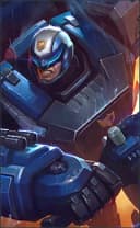 Johnson wearing the S.A.B.E.R. Automata skin, in-game portrait